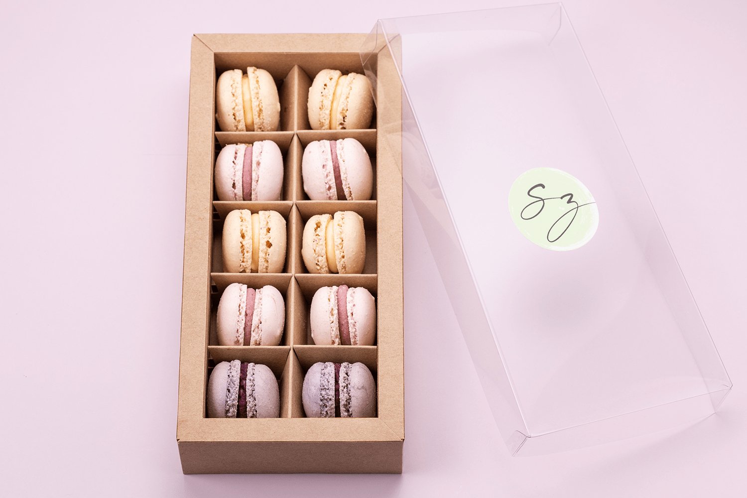 10er Box | Mini Macarons | Frisch & Fruchtig - Seidenzucker